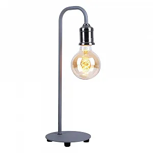 Настольная лампа GLOBO LIGHTING металлическая ретро индустриальная E27 43.8 x 15 см Серый матовый никель - Фото 1