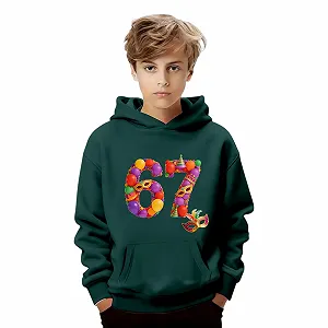 Пуловер 67 Детский Капюшон Карнавальный узор Флисовый Мягкий С карманами synthetic.ua - Фото 1