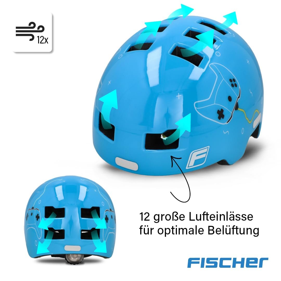 Шлем FISCHER BMX Детский Велосипедный С интегрированным LED задним фонарем, фото №8