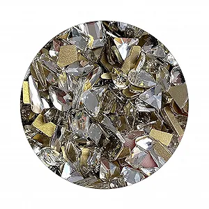 Стразы для ногтей Brussel Геометрической формы, плоские, стеклянные бусины, 50 шт., белые - Фото 1