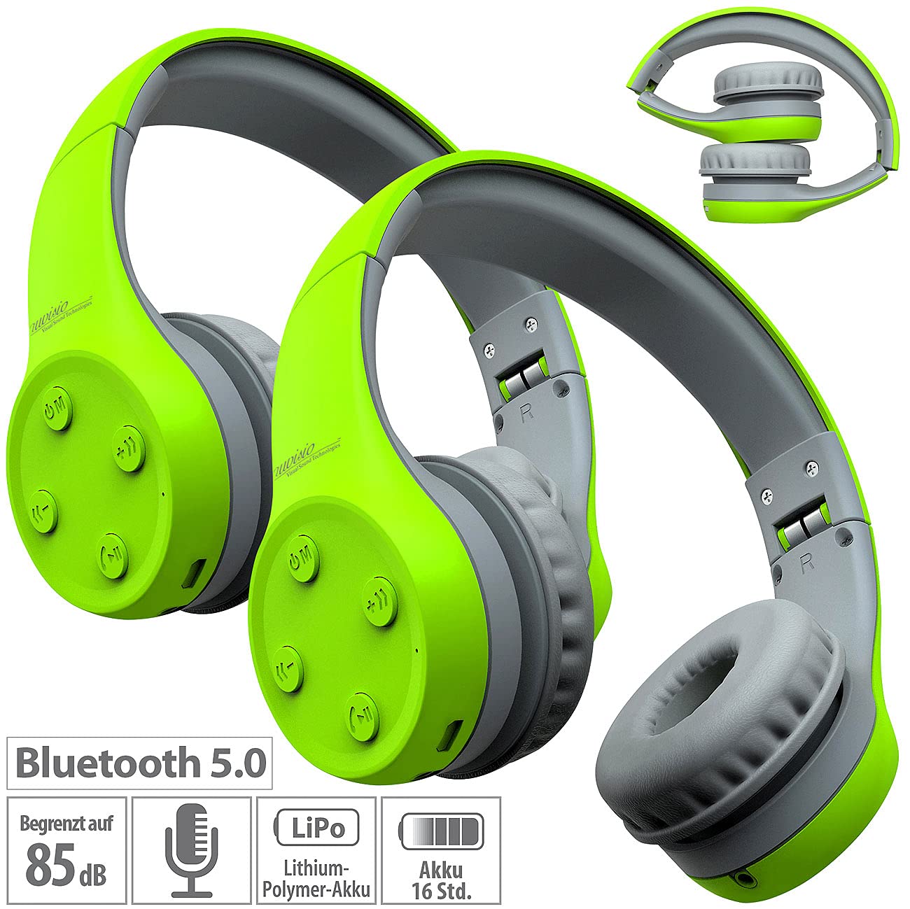 Навушники auvisio OHS-240 Bluetooth Стерео гарнітура для дітей обмеження гучності BT5, фото №3 Навушники auvisio OHS-240 Bluetooth Стерео гарнітура для дітей обмеження гучності BT5, фото №3
