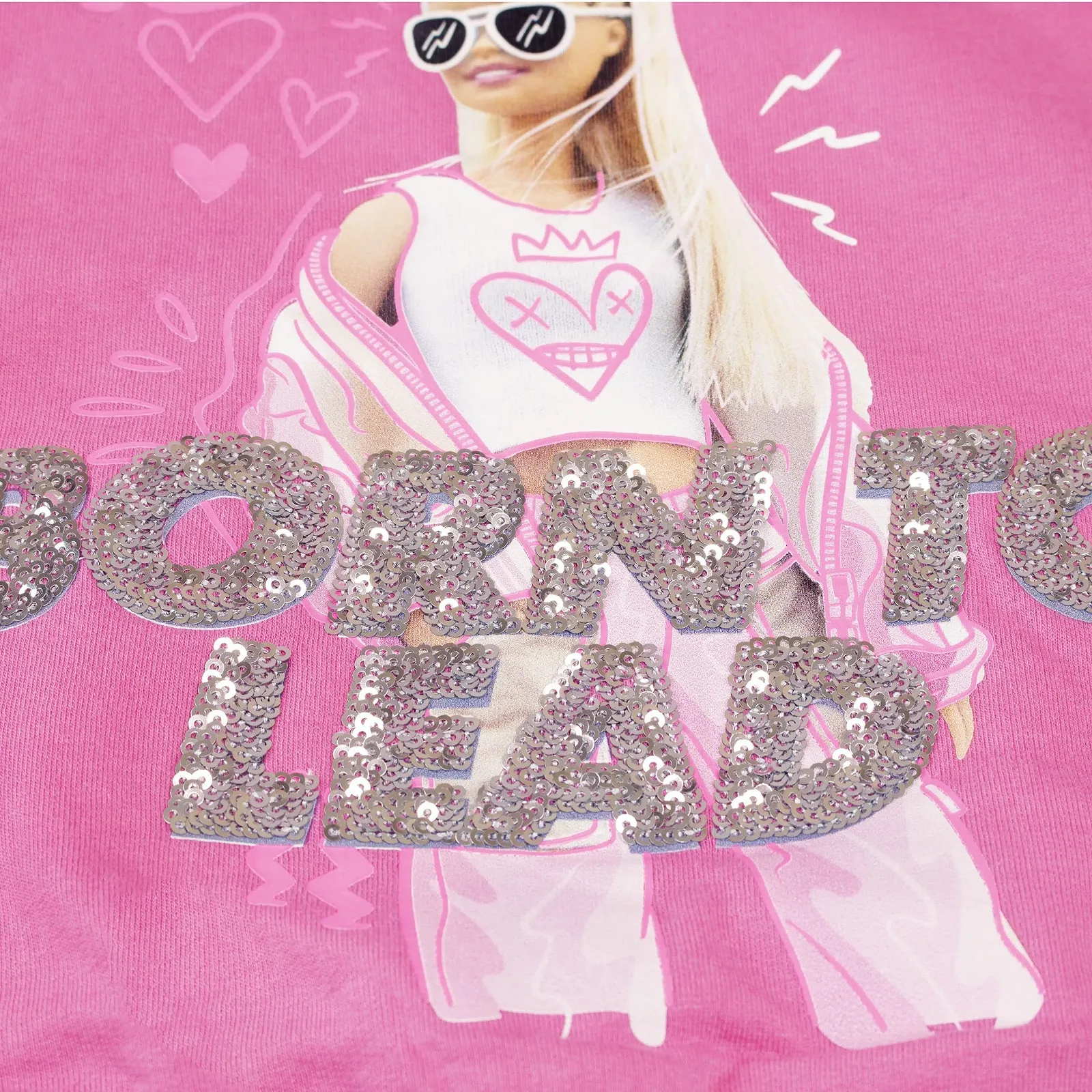 Світшот Barbie для дівчат з паєтками, з довгими рукавами, пуловер для дітей, фото №2