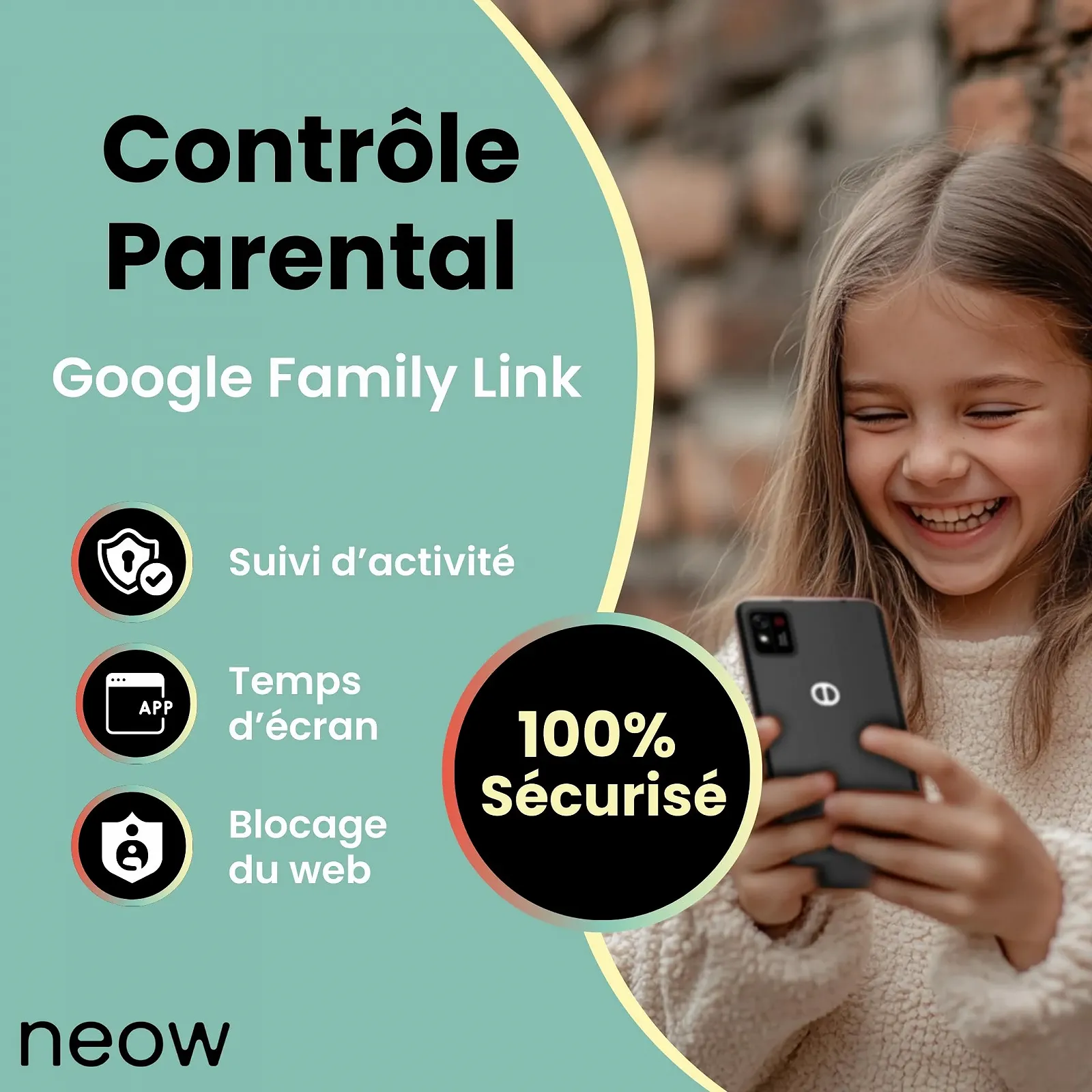 Смартфон дитячий Neow Android 14 із чохлом, фото №4 Смартфон дитячий Neow Android 14 із чохлом, фото №4