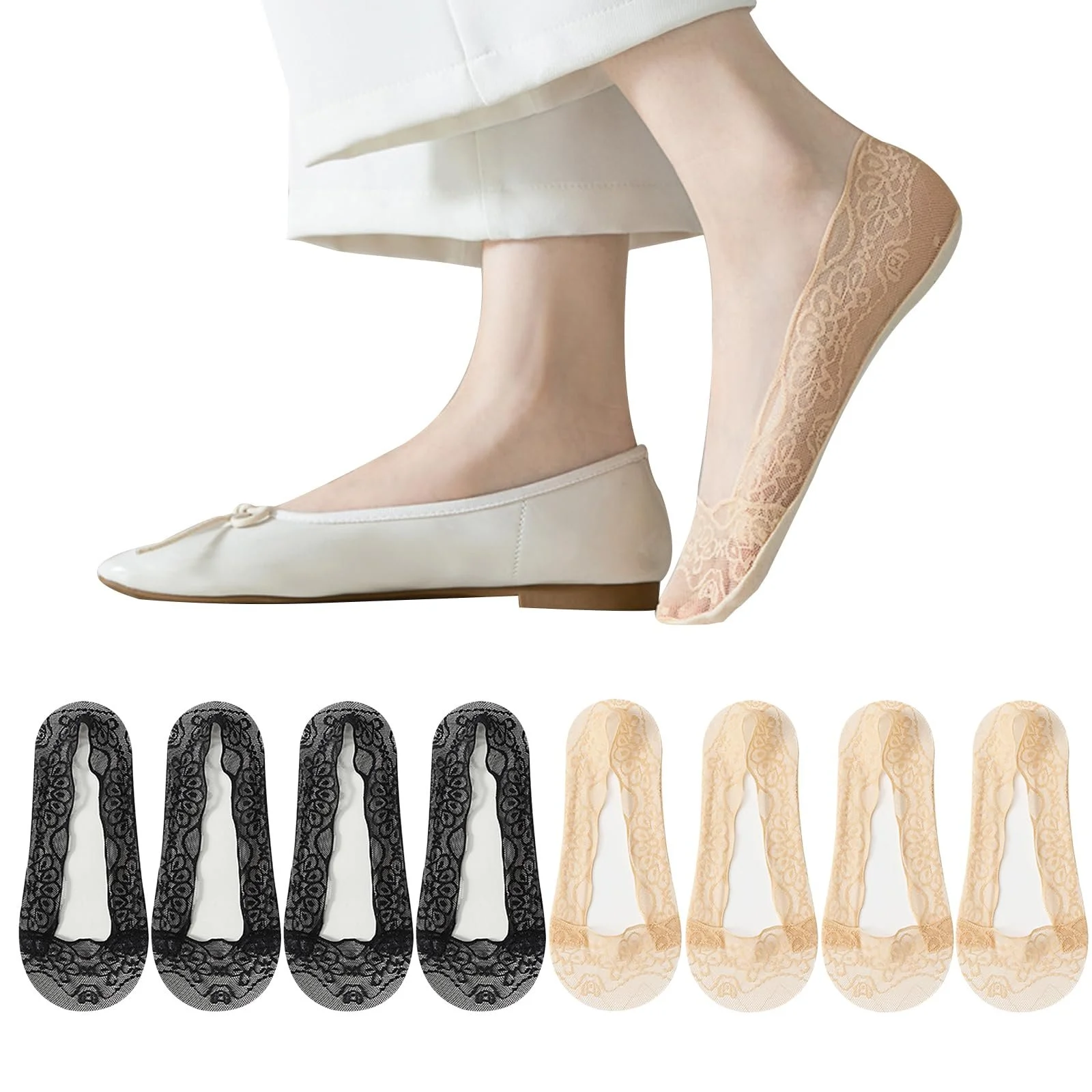 Носки-невидимки женские EQLEF, 4 пары, фото №1 Носки-невидимки женские EQLEF, 4 пары, фото №1