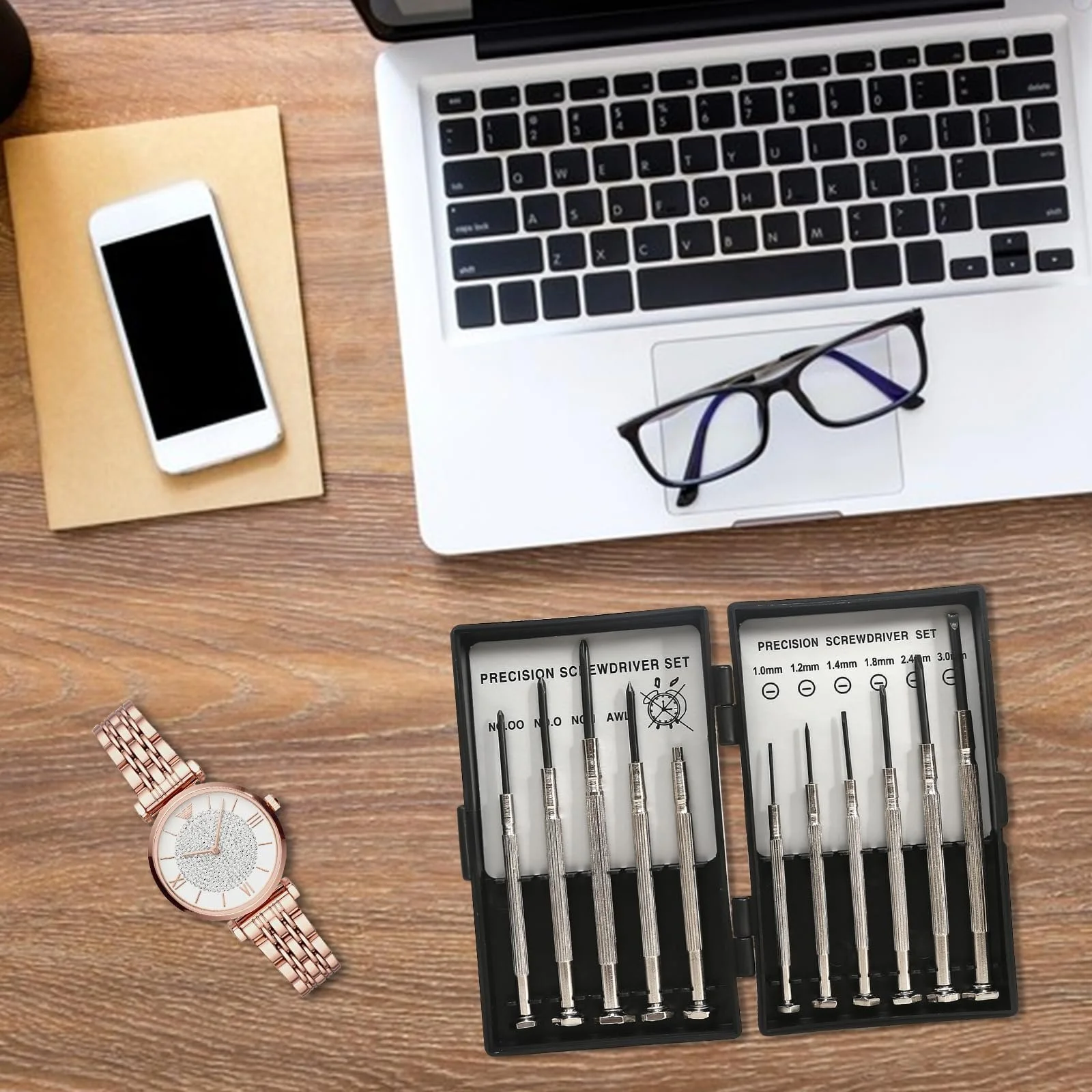 Набір викруток прецизійних 11 предметів для ремонту годинників та окулярів Mini Mechanic, фото №4