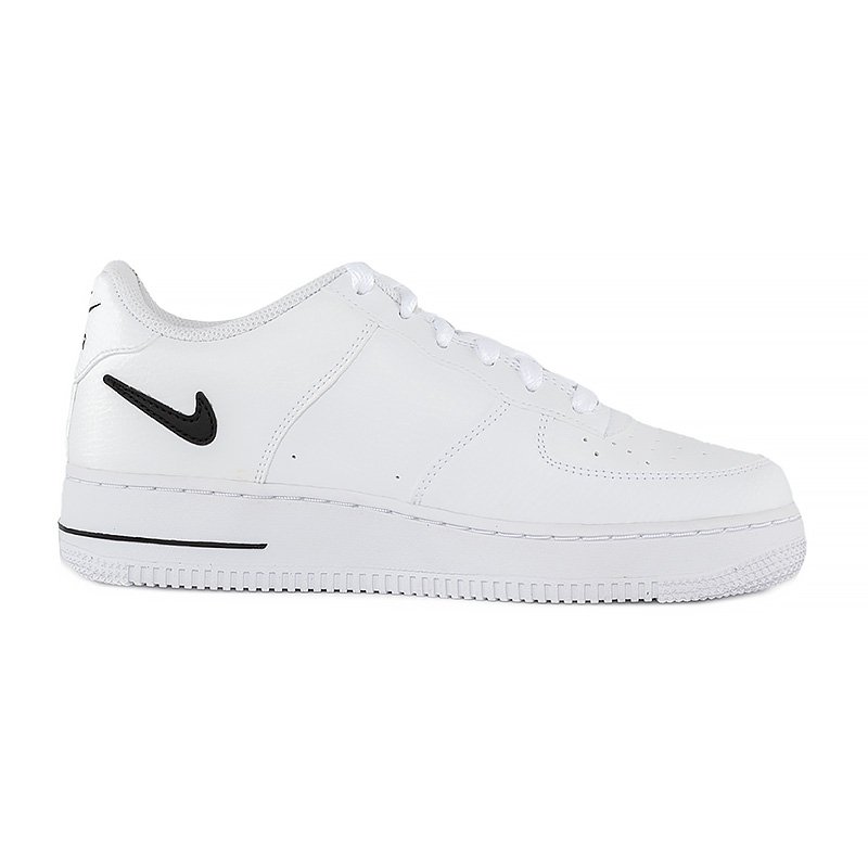 Кроссовки Nike Air Force 1 Low Cut Out Swoosh белые с черным (GS) размер 38.5, фото №3