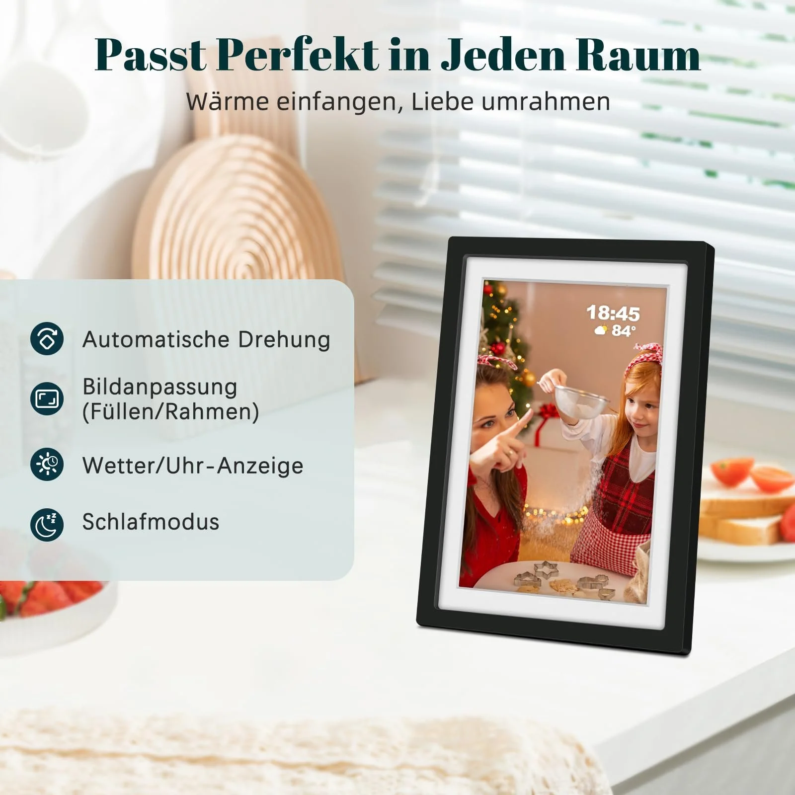 Цифровая фоторамка Eptusmey 10,1 дюйма 1280 x 800 HD IPS 32 ГБ WiFi Матовый черный, фото №6 Цифровая фоторамка Eptusmey 10,1 дюйма 1280 x 800 HD IPS 32 ГБ WiFi Матовый черный, фото №6