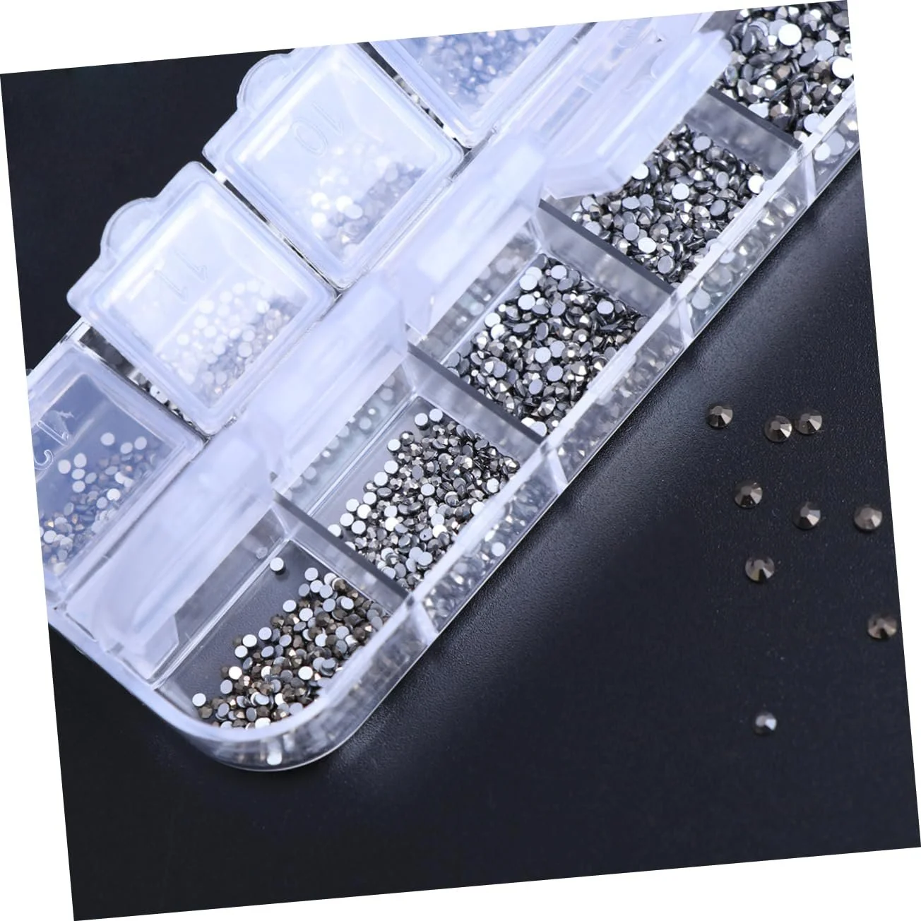 Стрази Плоскі NUOBESTY Круглі Кристали 3360 шт Мінерально-сірий, фото №6