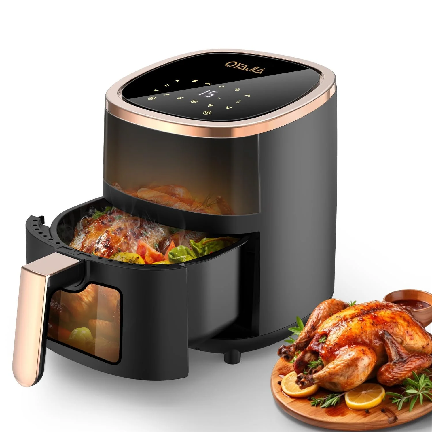 Мультипіч 6L Airfryer 8 програм Rapid Air Technology сенсорний екран оглядове вікно чорна, фото №1 Мультипіч 6L Airfryer 8 програм Rapid Air Technology сенсорний екран оглядове вікно чорна, фото №1
