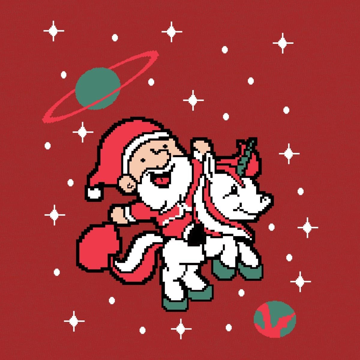 Світшот Дитячий Різдвяний Принт Санта Клаус на Єдинорозі, фото №2