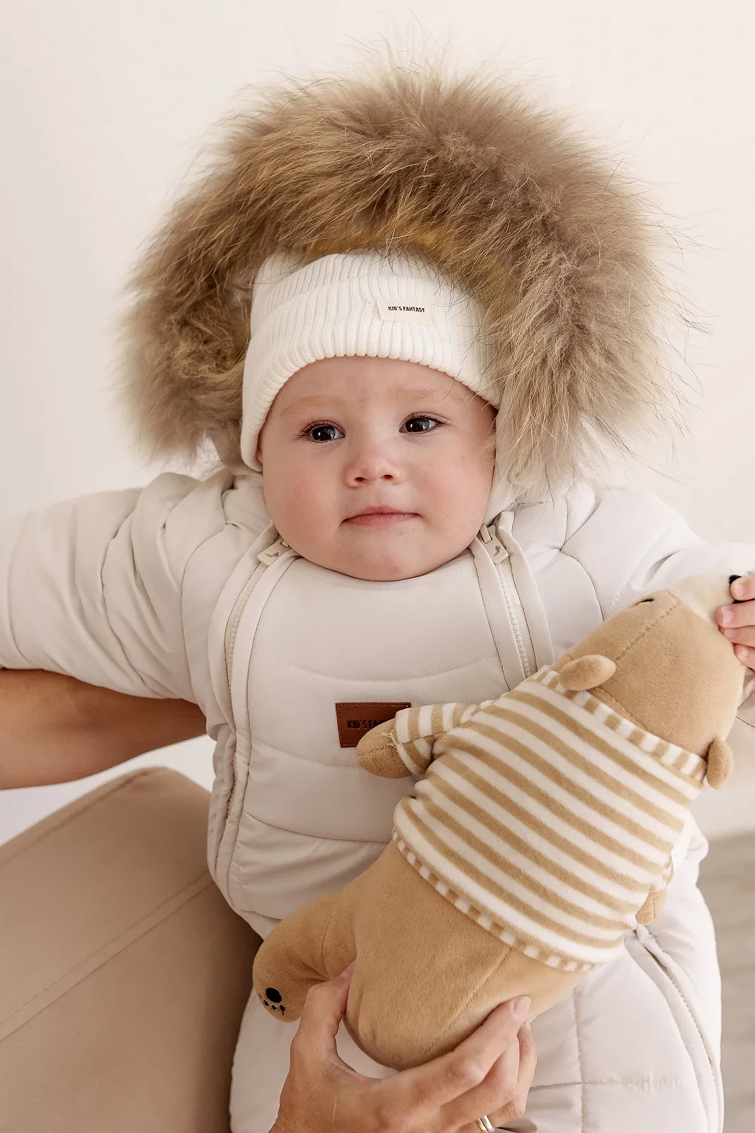 Зимовий комбінезон 74. 80. 86 р Сніжок бежевий, фото №9