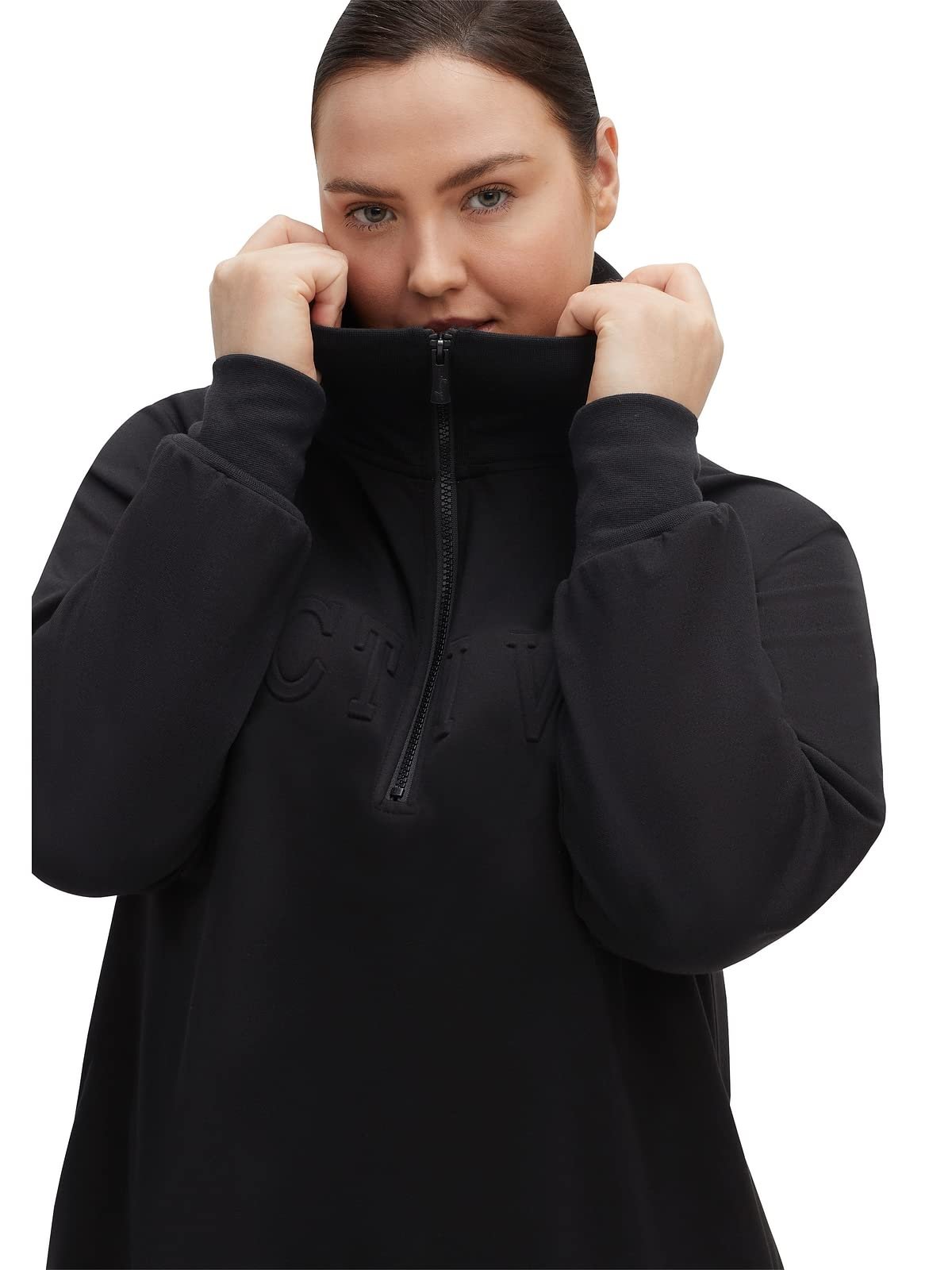 Женский Свитшот Больших Размеров Sheego Расслабляющий Из Функционального Материала с Карманами Спортивный, фото №3