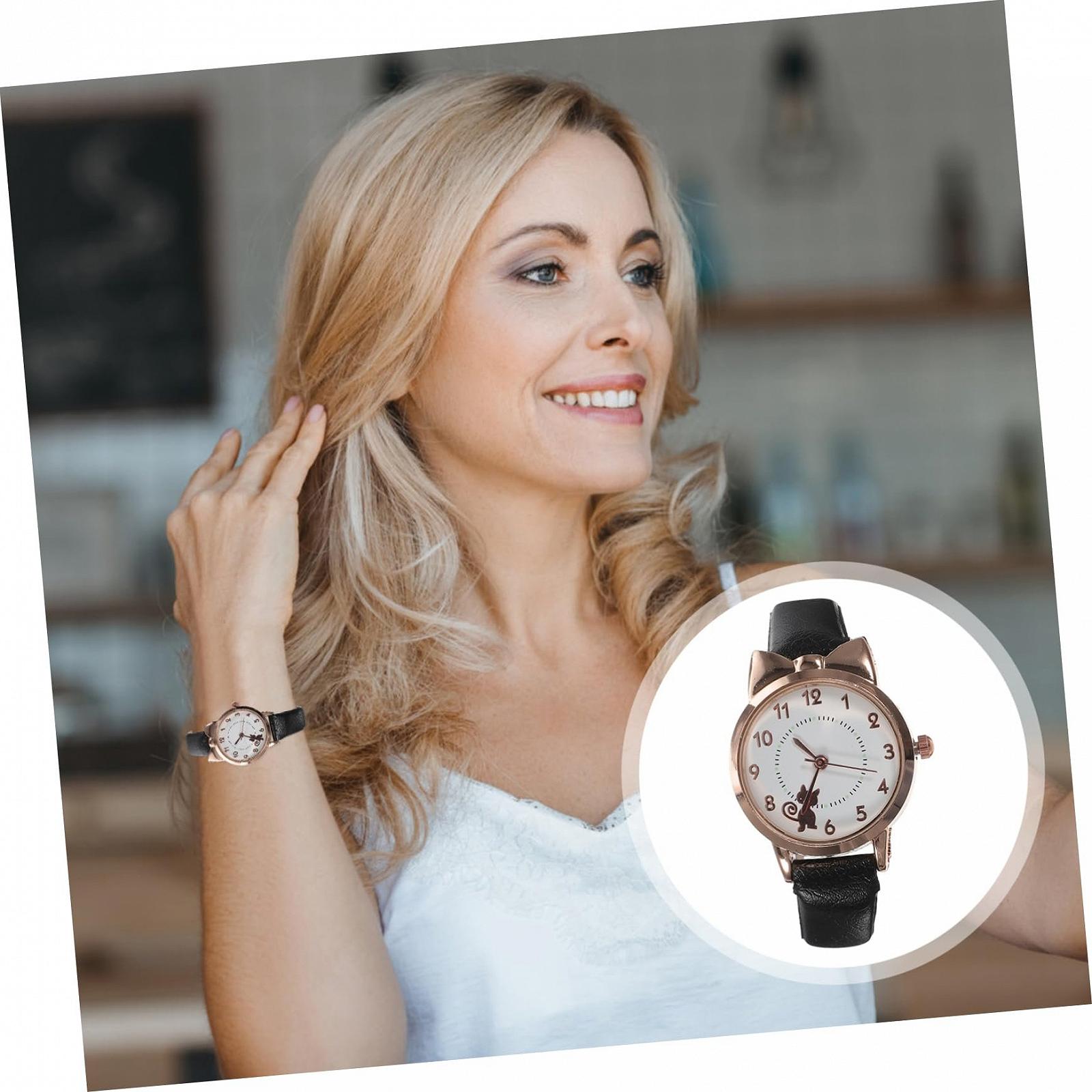 Годинник жіночий LIFKOME Кішка Чорний, фото №6