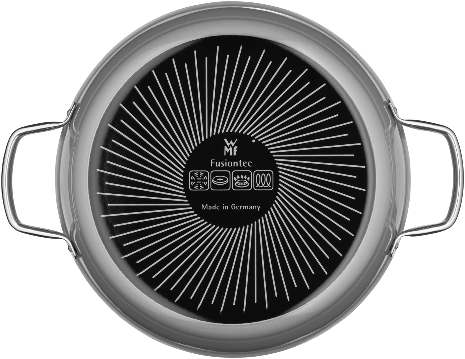 Сотейник WMF Fusiontec Mineral 28 см Индукционная сковородка со стеклянной крышкой Кастрюля 4,1 л Высокий край Высокотехнологичная керамика Устойчивый к царапинам Серый, фото №5 Сотейник WMF Fusiontec Mineral 28 см Индукционная сковородка со стеклянной крышкой Кастрюля 4,1 л Высокий край Высокотехнологичная керамика Устойчивый к царапинам Серый, фото №5
