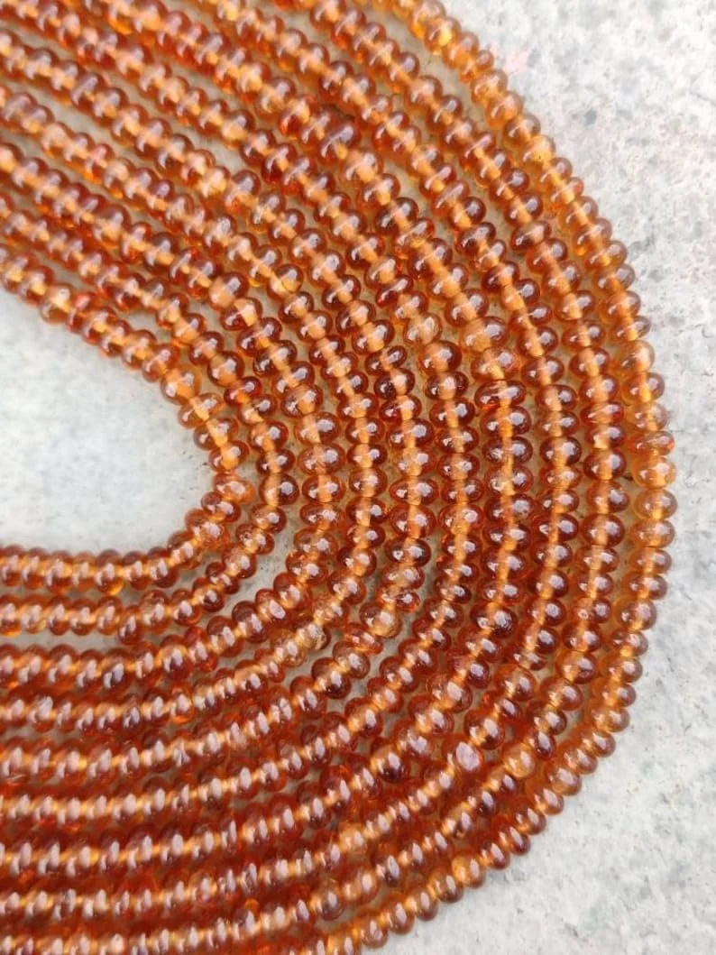 Бусины из натурального гессонитового граната, рондель, гладкие, 3.5 мм, нить длиной 40 см, ожерелья, браслета, фото №1