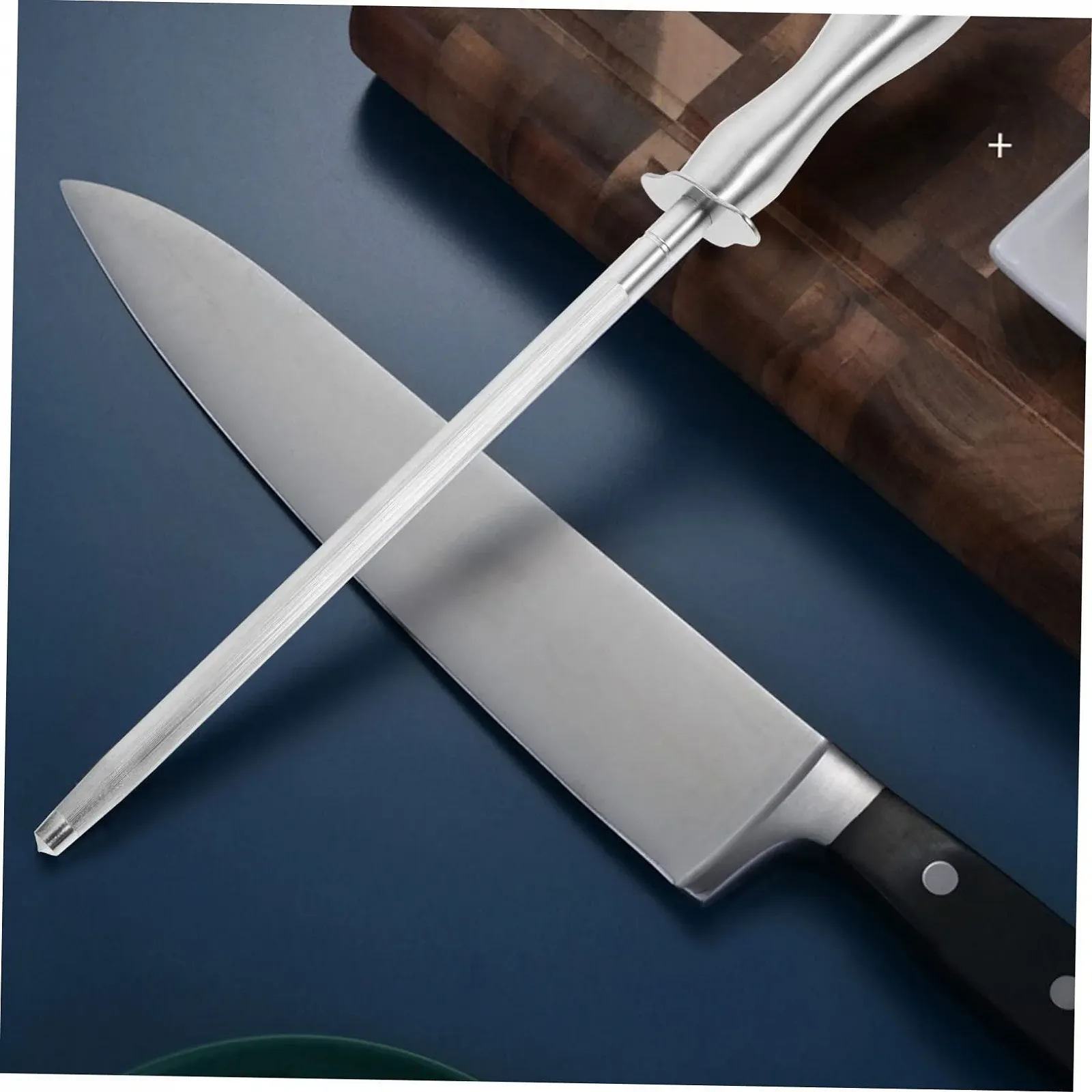 Мусат для ножей ручной нержавеющая сталь с большой рабочей поверхностью, фото №6