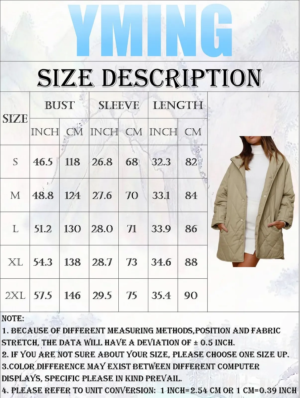 Женская Куртка Yming Свободный Крой Длинный Рукав Зимняя Повседневная, фото №3 Женская Куртка Yming Свободный Крой Длинный Рукав Зимняя Повседневная, фото №3