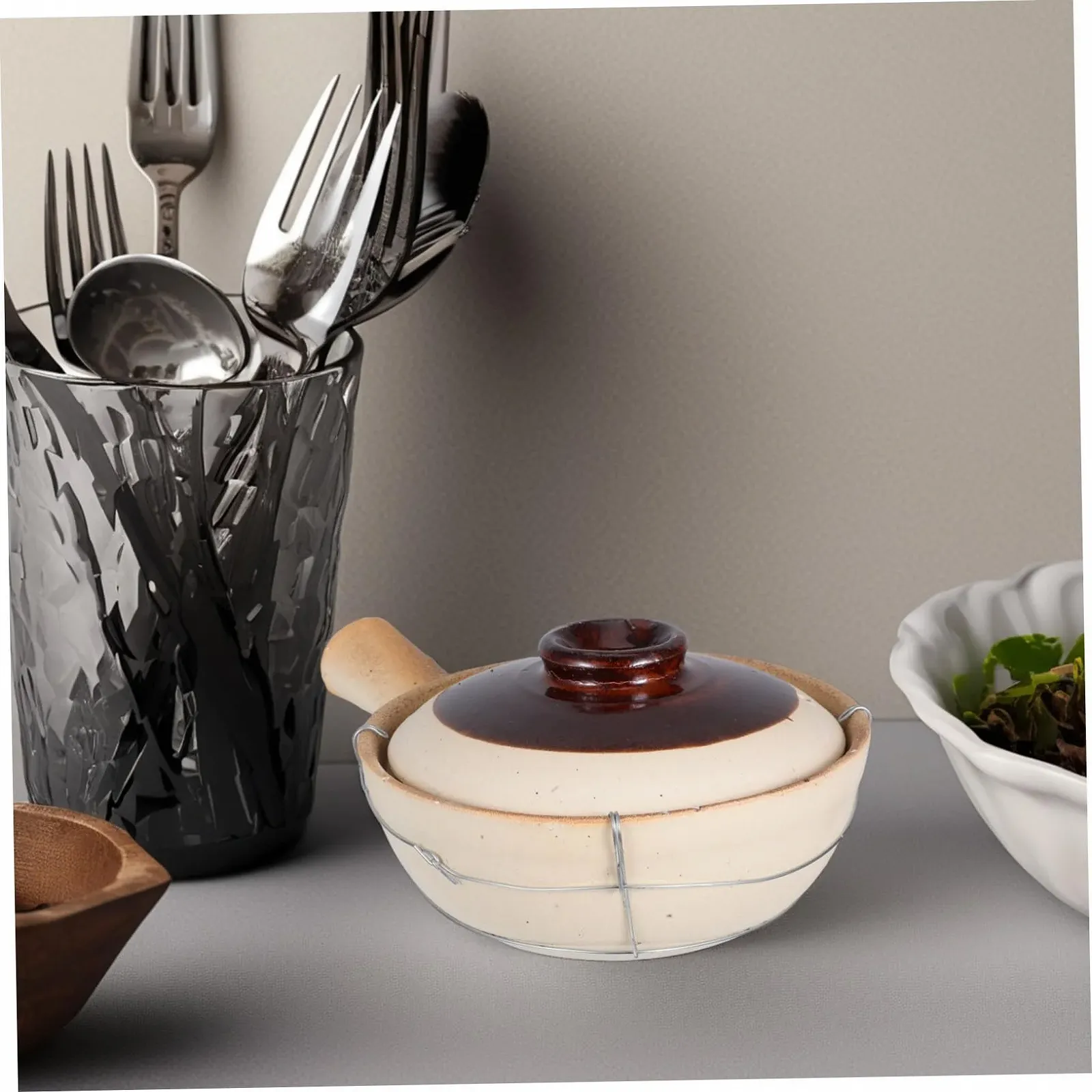 Горшок керамический Garneck с крышкой жаропрочный для риса и супов, фото №6