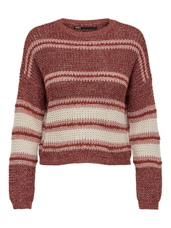 Пуловер ONLINA L/S PULLOVER CC KNT 15229820-Ash Rose-Detail:W. PUMICE STONE / ROATED ONLY Бордовий L, фото №1