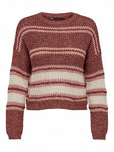 Пуловер ONLINA L/S PULLOVER CC KNT 15229820-Ash Rose-Detail:W. PUMICE STONE / ROATED ONLY Бордовий S - Фото 1