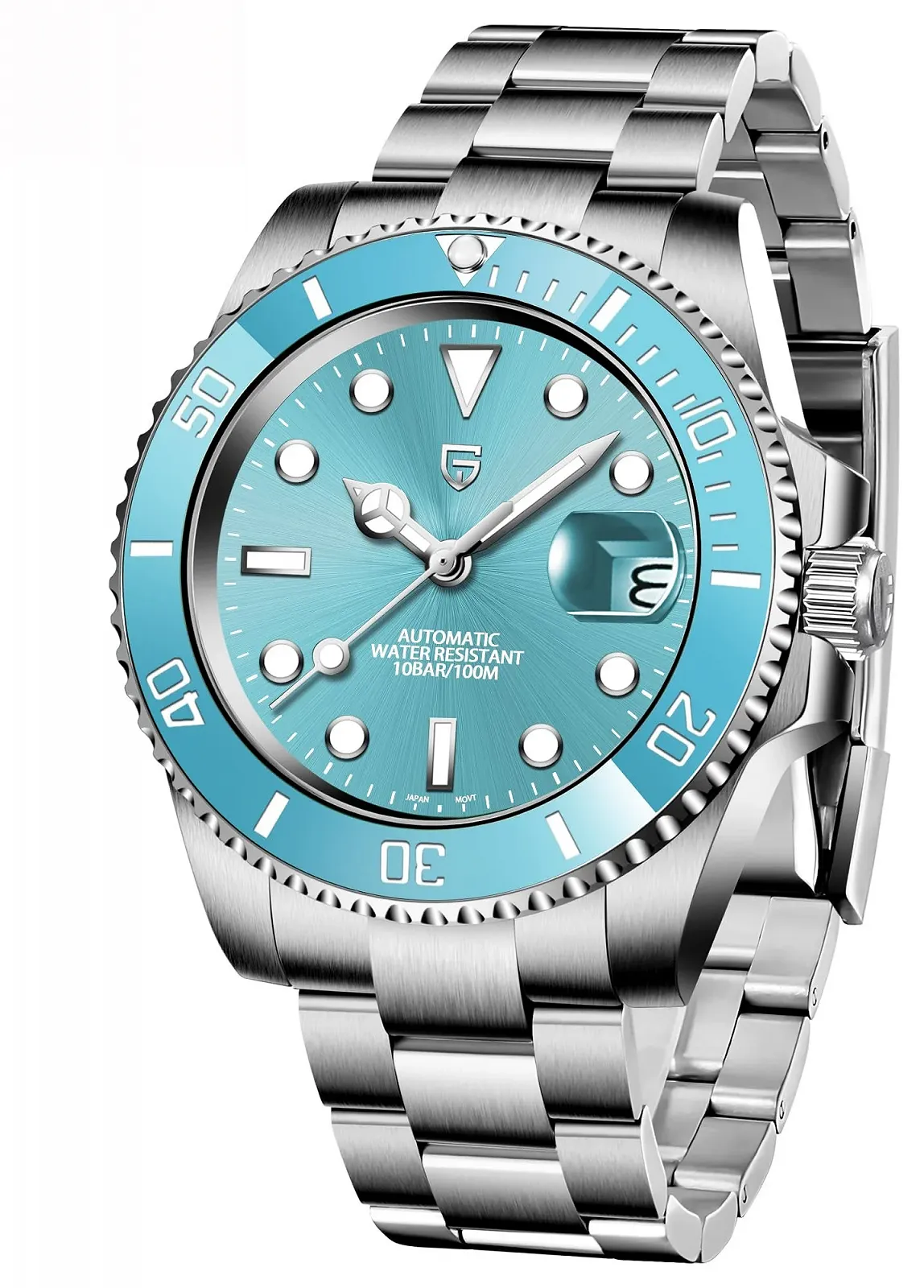 Механические Автоматические Часы Pagani Design PD1661 NH35, Сапфировое Стекло, Резиновый Ремешок, 40 мм, небесно-голубой, Классический, фото №1 Механические Автоматические Часы Pagani Design PD1661 NH35, Сапфировое Стекло, Резиновый Ремешок, 40 мм, небесно-голубой, Классический, фото №1