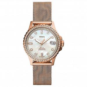 Женские аналоговые часы Fossil ES4999, розовое золото, браслет - Фото 1