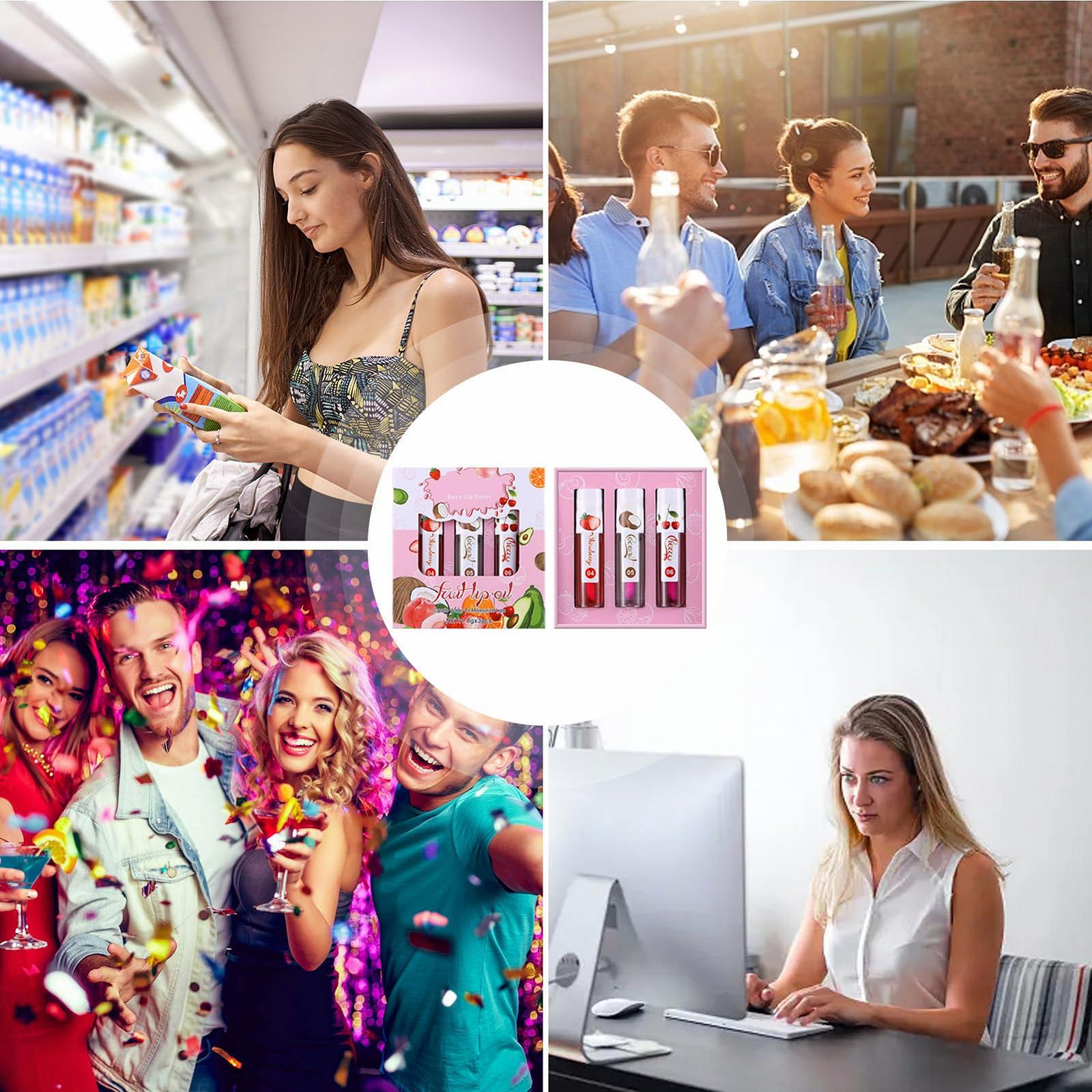 Масло для увеличения губ - Блеск для губ с изменяющимся цветом - Увлажняющее и питательное масло-блеск для губ, набор из 3 фруктовых масел для губ с оттенком, долговременный, фото №4 Масло для увеличения губ - Блеск для губ с изменяющимся цветом - Увлажняющее и питательное масло-блеск для губ, набор из 3 фруктовых масел для губ с оттенком, долговременный, фото №4