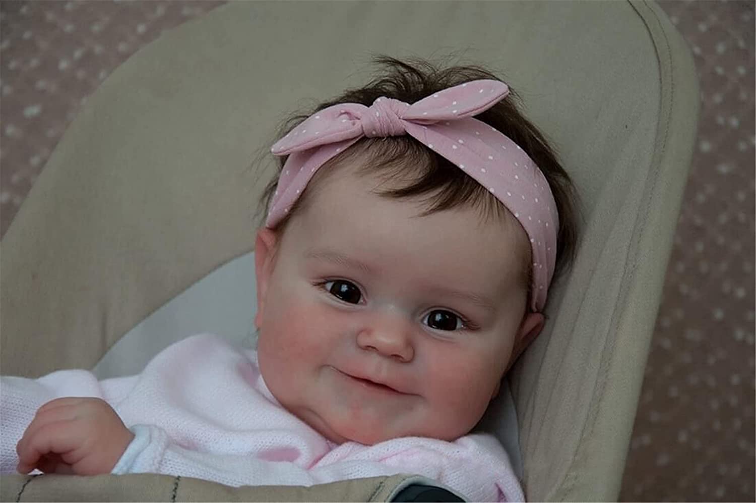 Лялька Bebe Reborn Maddie 50 см Новонароджена дівчинка М'який дотик з ручним волосям Висока якість Ручна робота, фото №3
