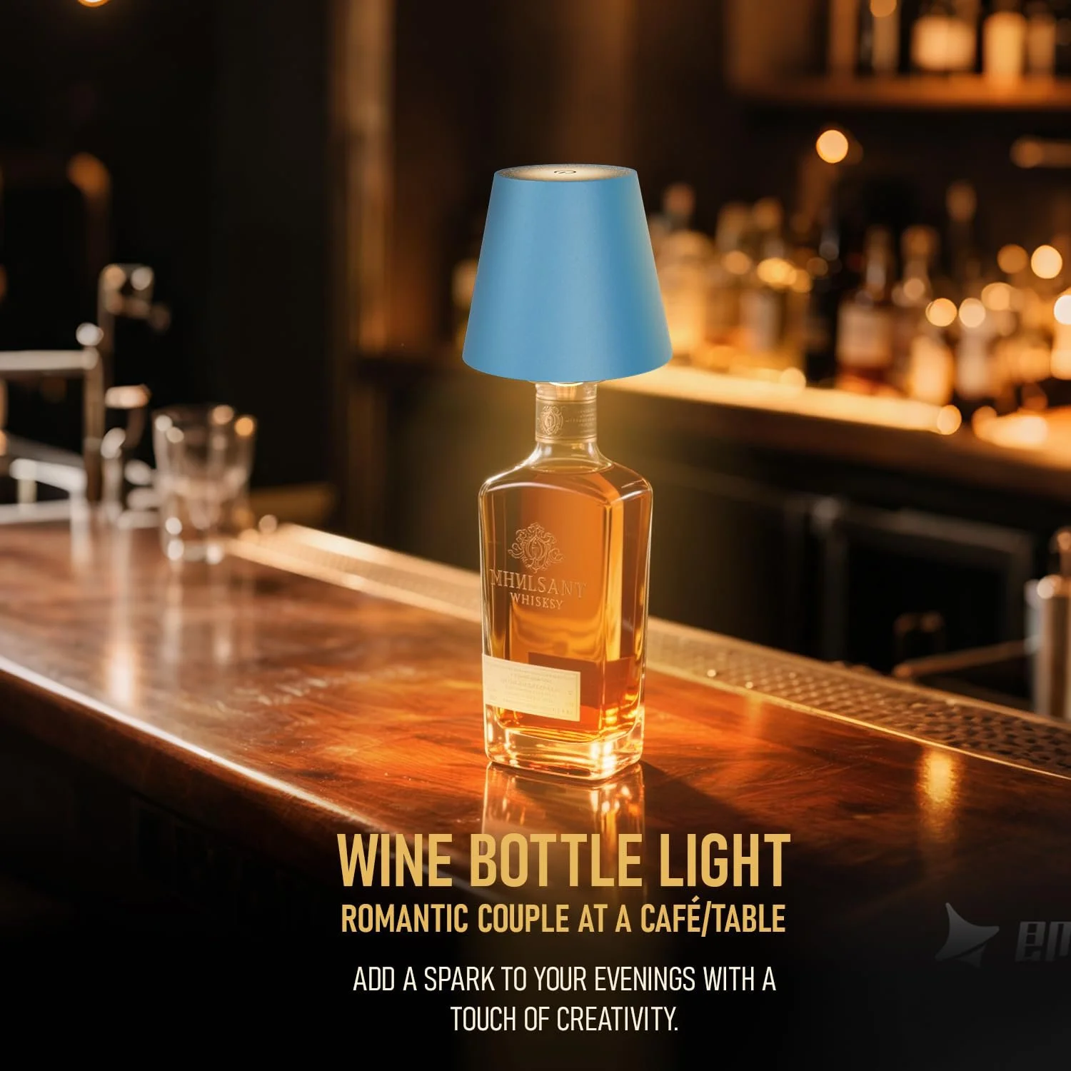 Настільна лампа для пляшок MULIN акумуляторна сенсорна 3 режими колірної температури, фото №4