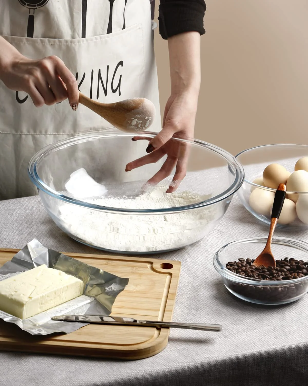 Миска для салату NUTRIUPS 4,5 л скло 33 см, фото №3