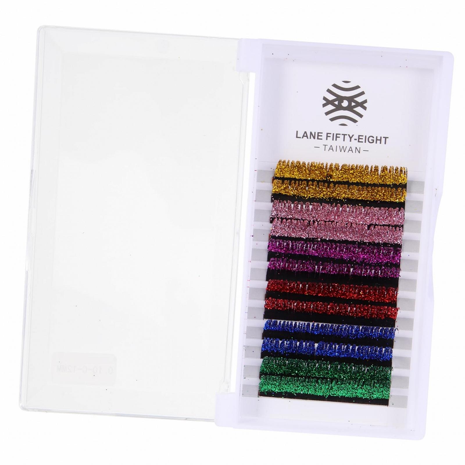 6 Пар Блискучі Накладні Вії Кольорові Блискучі Вії Накладні Косплей Вії Довгі Вії З Об'ємом Набір Волокон, фото №1