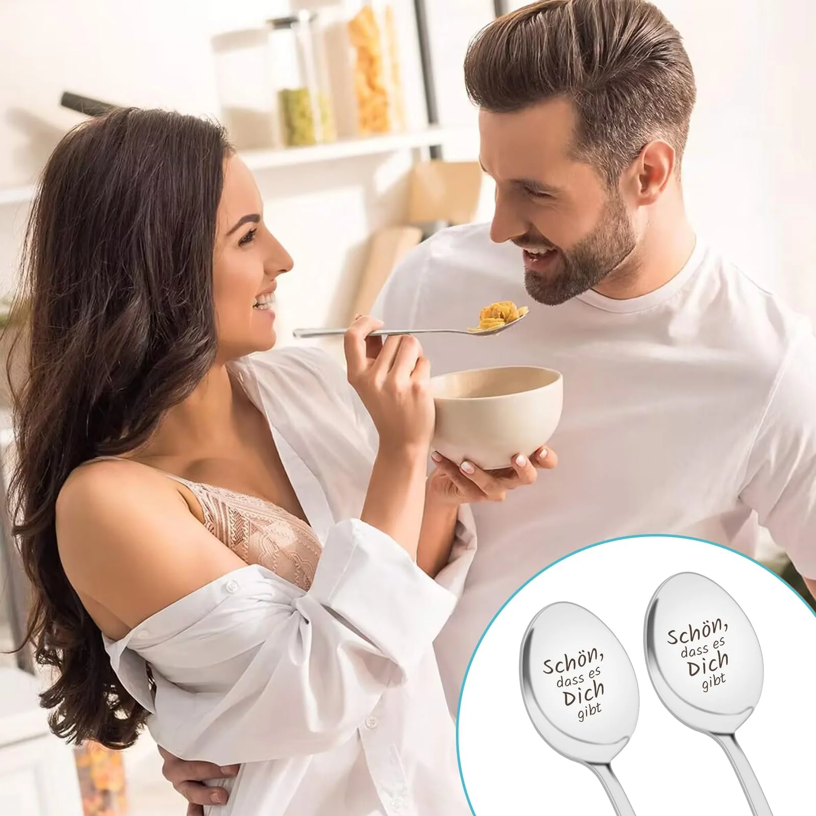 Набір з 2 кавових ложок з гравіюванням Sch You00f6n, Dass Es Dich Gibt, фото №5 Набір з 2 кавових ложок з гравіюванням Sch You00f6n, Dass Es Dich Gibt, фото №5