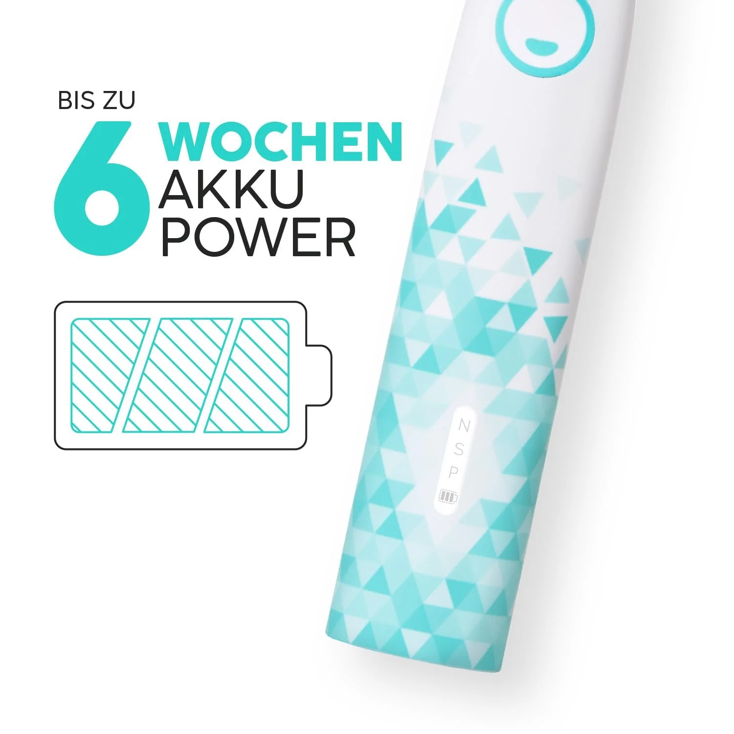 Звуковая зубная щетка happybrush Eco VIBE 3 Набор из 2 шт. Черный/Мята и Белый/Мята, фото №3