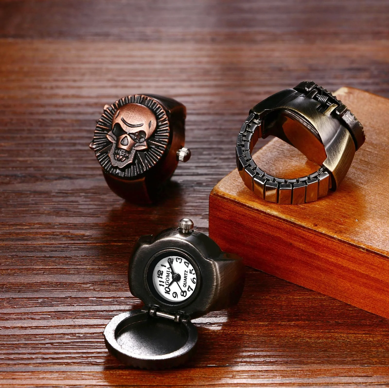 Кільце-годинник Avaner Простий круглий кільце-годинник Аналоговий кварцовий, фото №3