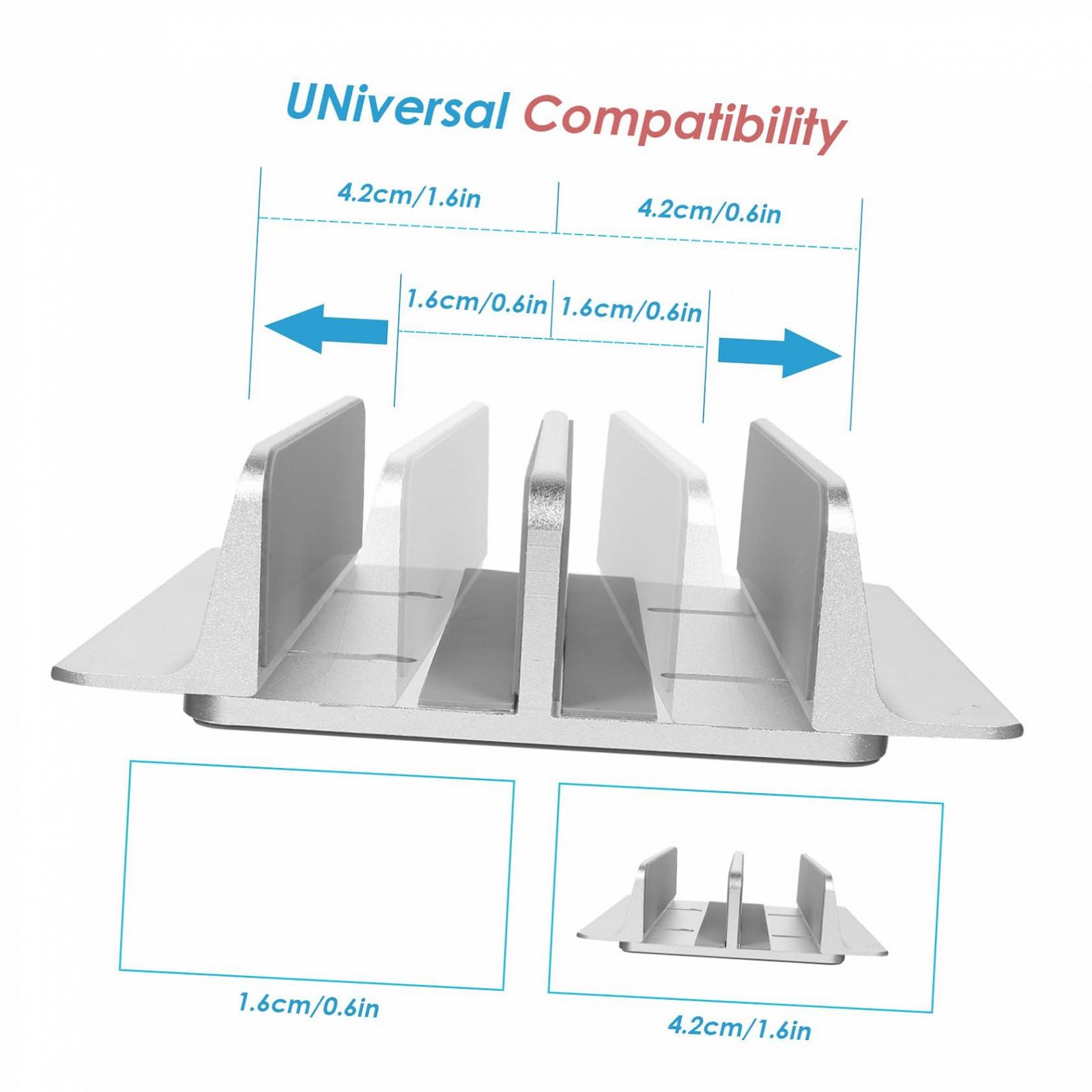 Подставка для ноутбука алюминиевая вертикальная стабильная для экономии места Органайзер для стола Прочный держатель для ноутбука и планшета Офисный настольный, фото №6