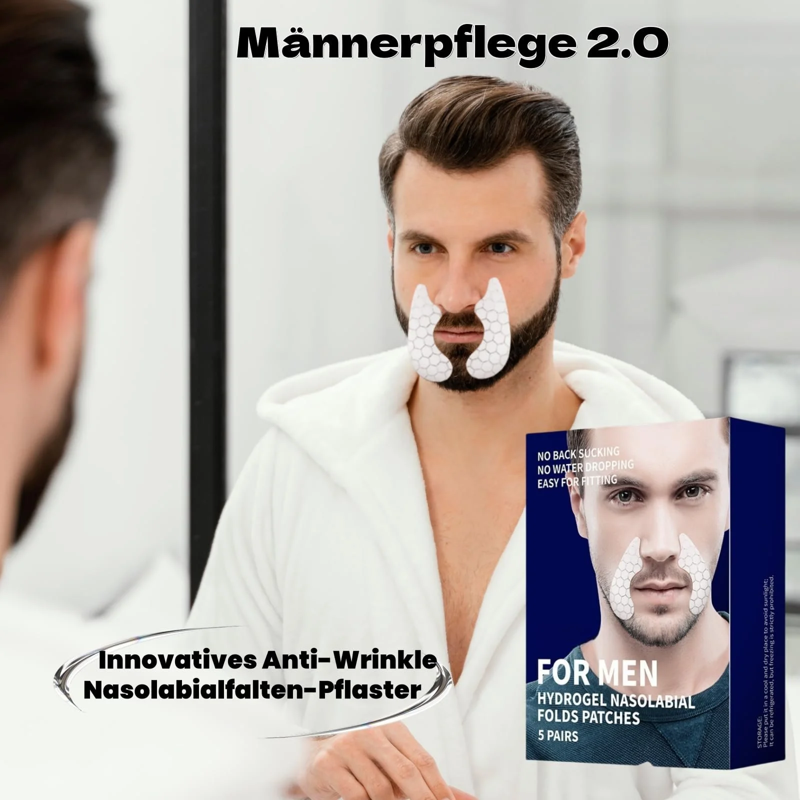 Пластирі від носогубних зморшок Reusable Silicone Patches з колагеном та гіалуроновою кислотою - 5 пар, фото №2