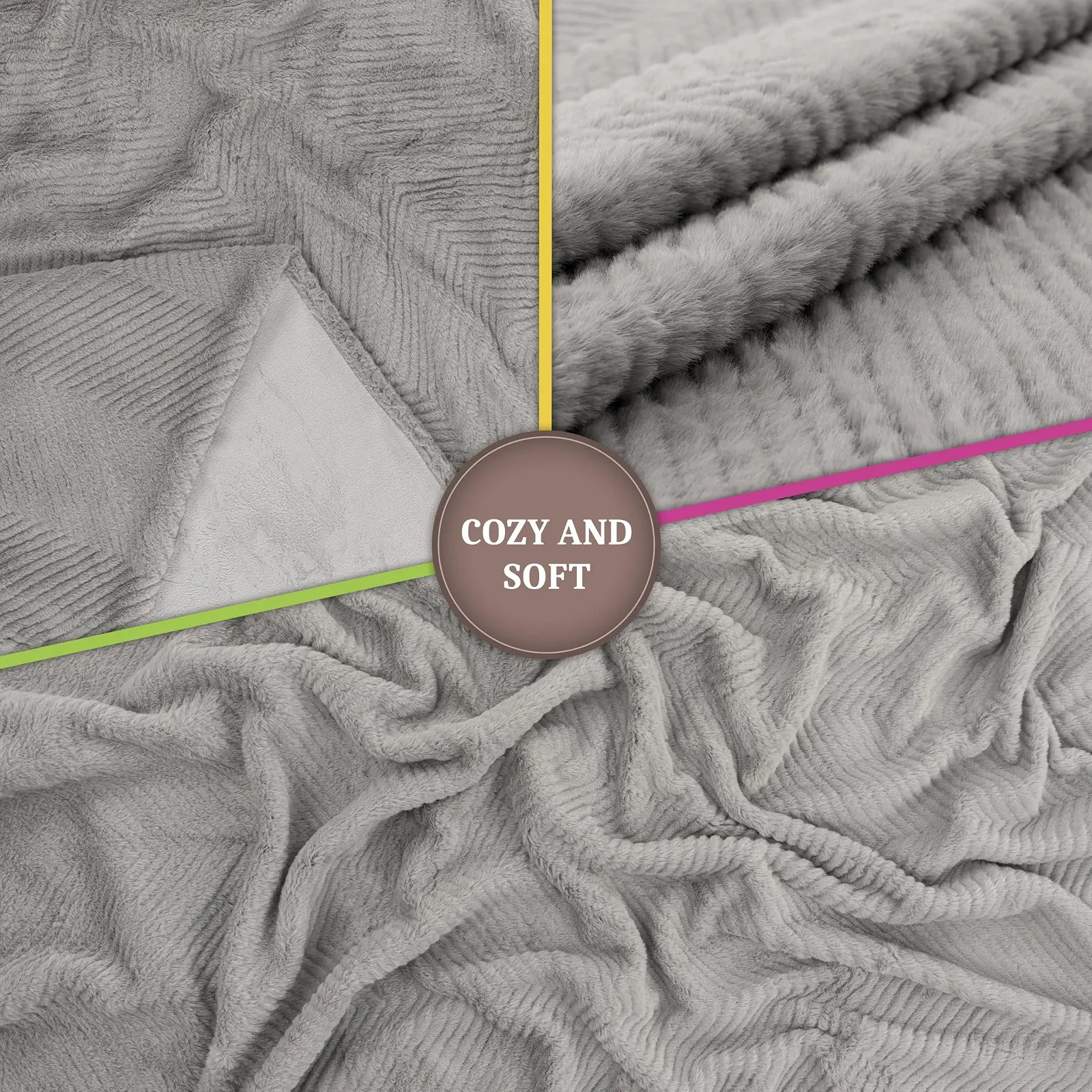 Покрывало Paco Home Декоративное Для гостиной Плед Уютный Покрывало в стиле бохо Стирка На диван Для спальни Геометрический узор Современный Пушистый Серый 200 x 240 см, фото №3