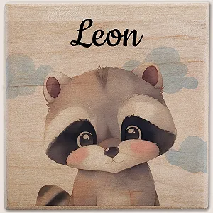 Скарбничка дерев'яна Єнот Персоналізована з ключем та замком synthetic.ua - Фото 1