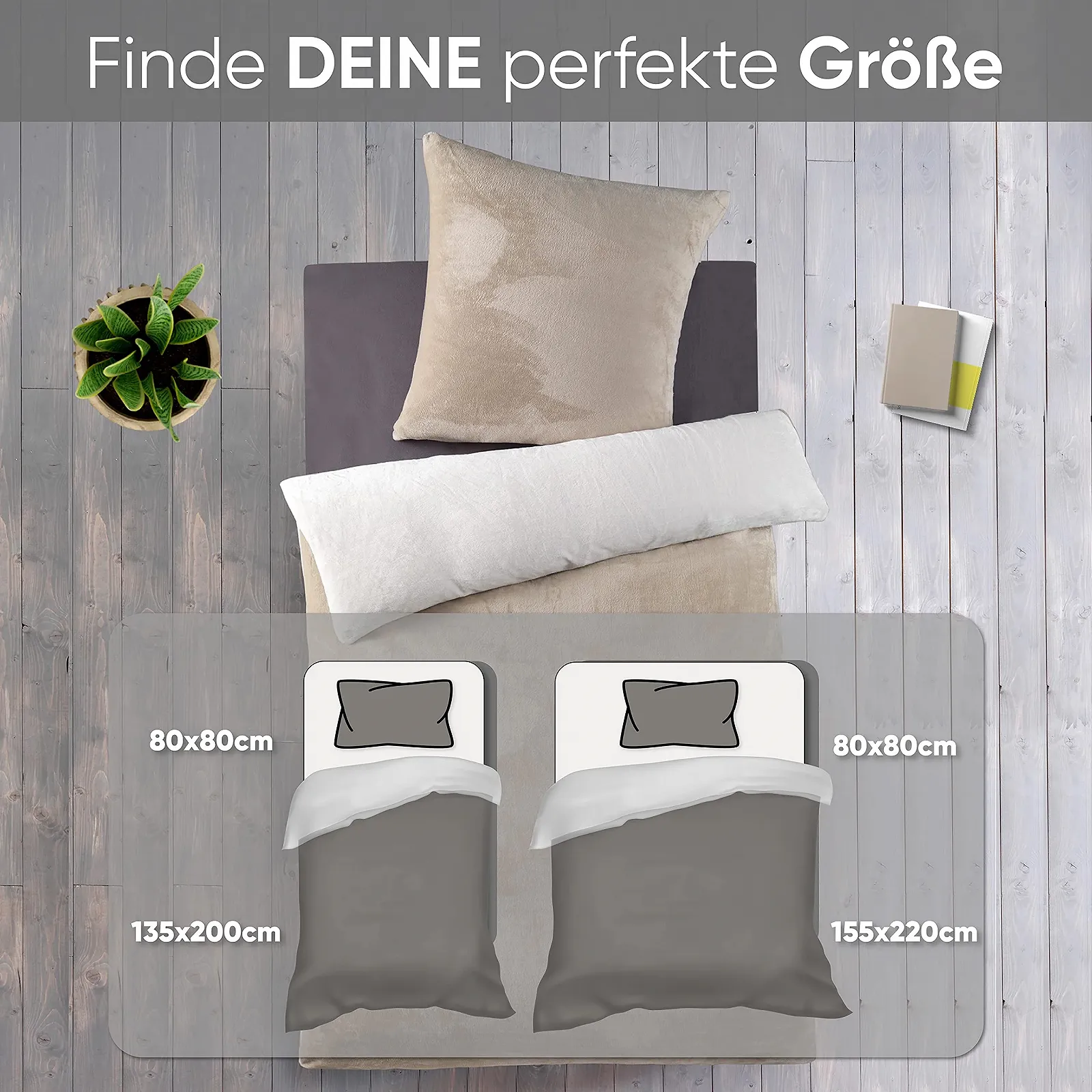 Постільна білизна Kuscheli Зима Плюш 135 x 200 см Реверсивний Кашемір Фліс Підодіяльник Наволочка, фото №3