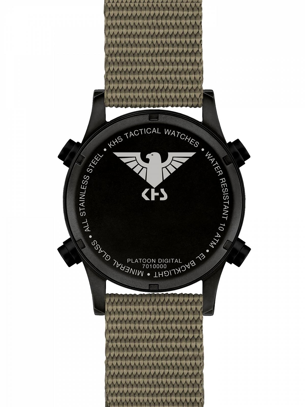 Годинник KHS Platoon Digital Оливковий/Чорний, Кам'яний Сірий Оливковий, Ремінець, фото №3 Годинник KHS Platoon Digital Оливковий/Чорний, Кам'яний Сірий Оливковий, Ремінець, фото №3