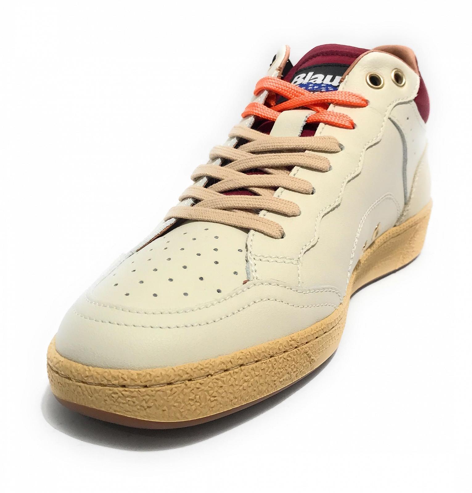 Кросівки Blauer U25BU06 F4MURRAY10/LEA Old Murray Шкіра Білий/Червоний/Помаранчевий, фото №4 Кросівки Blauer U25BU06 F4MURRAY10/LEA Old Murray Шкіра Білий/Червоний/Помаранчевий, фото №4