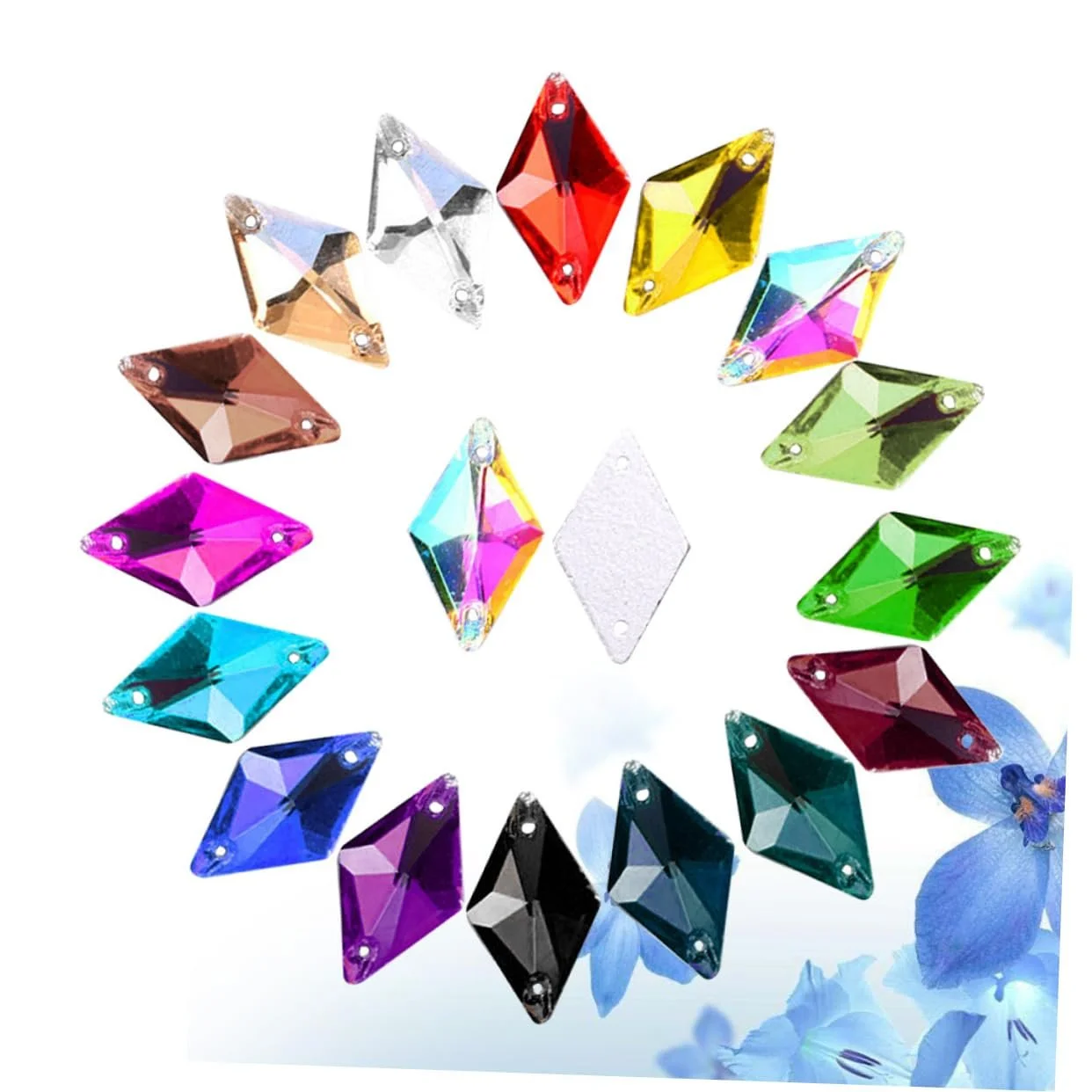 Кришталеві намистини ромбовидної форми, 84 шт, для прикрас, весільних суконь, сумок, різних кольорів, високоякісні, фото №8