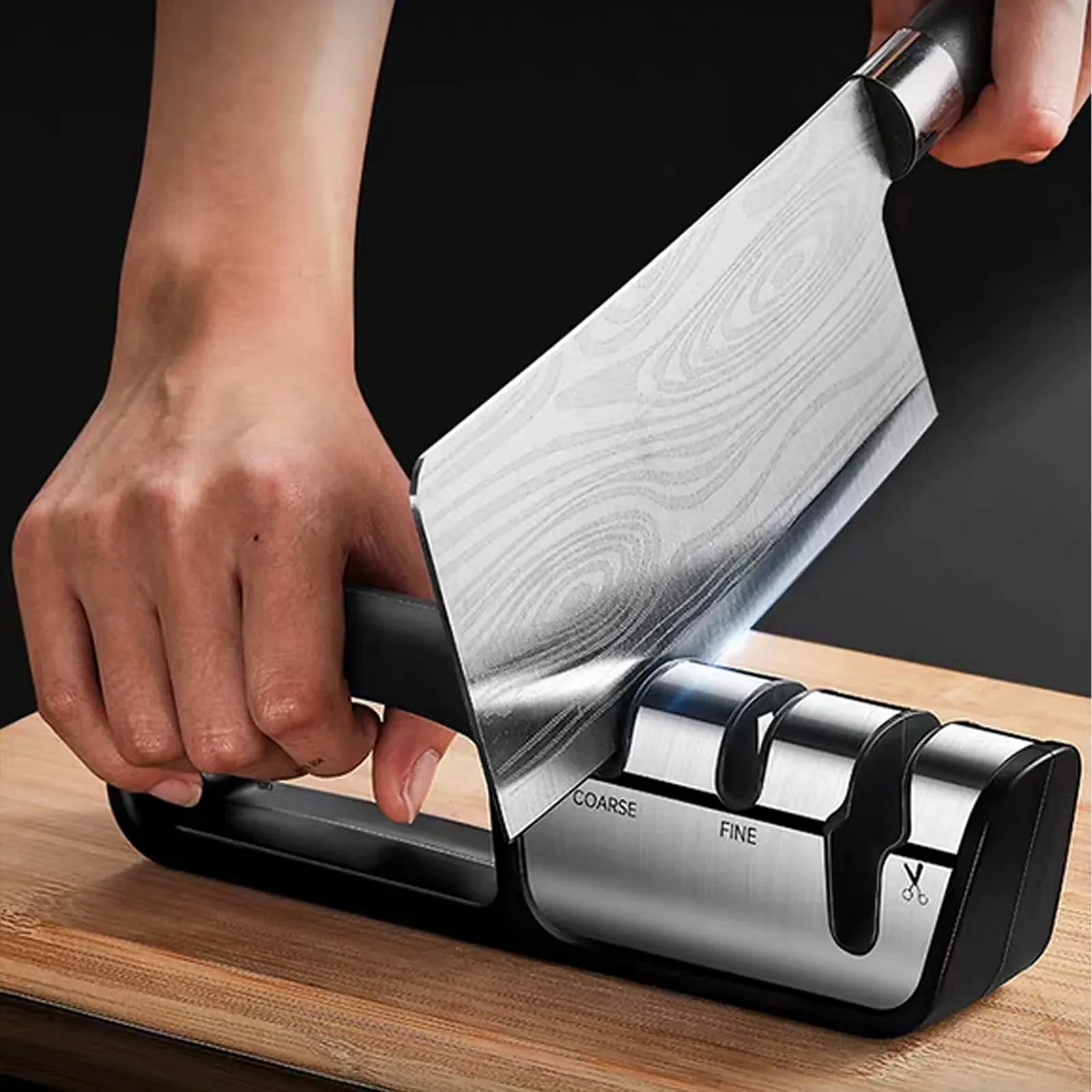 Точилка для ножей и ножниц Smart Knife Sharpener 3-ступенчатая профессиональная ручная, фото №2
