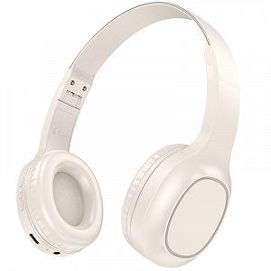 Накладные беспроводные наушники Hoco W46 Charm Milky White - Фото 1