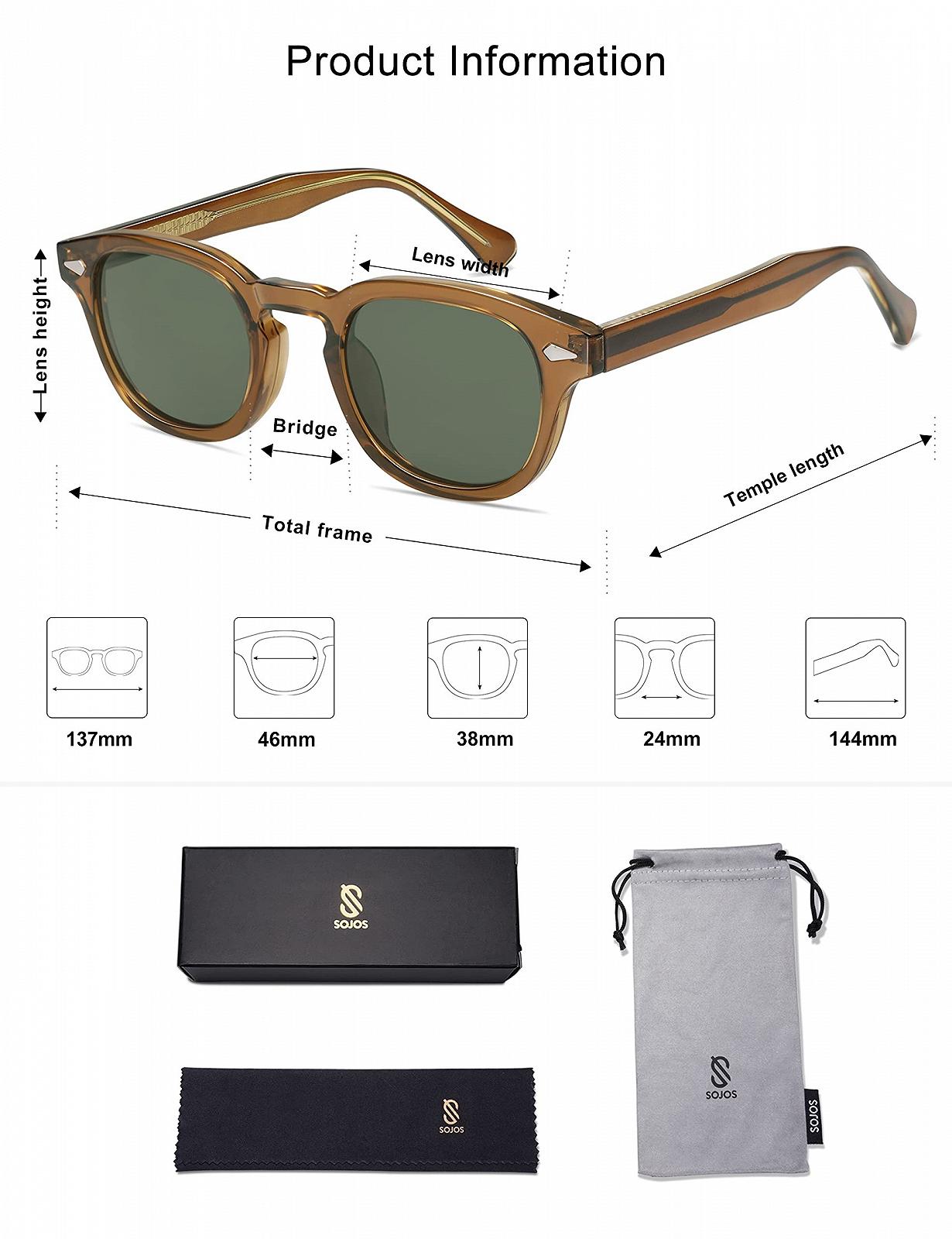 Поляризовані сонцезахисні окуляри SOJOS Круглі Ретро Вінтажні SJ2251, фото №5