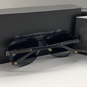 Мужские солнцезащитные очки черные Chrome Hearts Polarized synthetic.ua - Фото 1