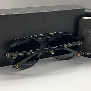 Чоловічі сонцезахисні окуляри чорні Chrome Hearts Polarized synthetic.ua - Фото 1