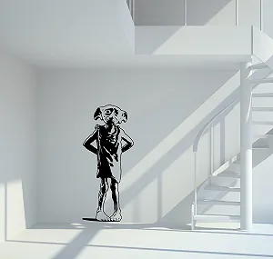 Наклейка на стіну Harry P. Dobby the House Elf S 30 см x 13 см Black - Фото 1