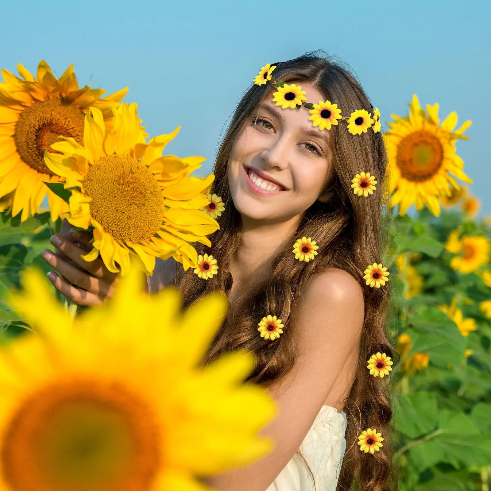 Набор: венок из подсолнухов, фото №6