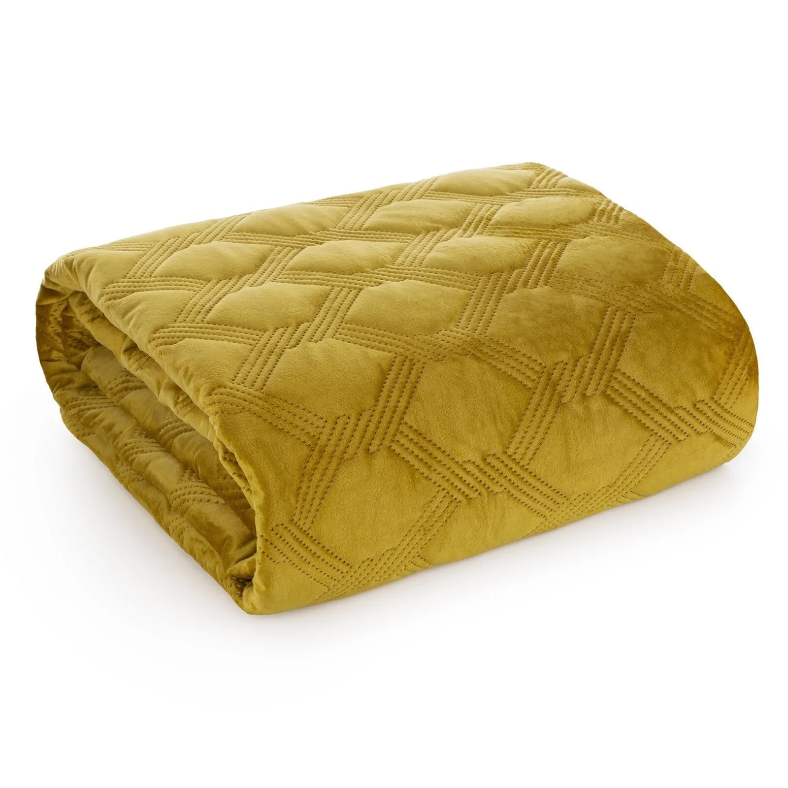 Покривало двостороннє стьобане Design91 Оксамит і мікрофібра Для Sofia 5 Bed & Sofa Honey 220 x 240 см, фото №2